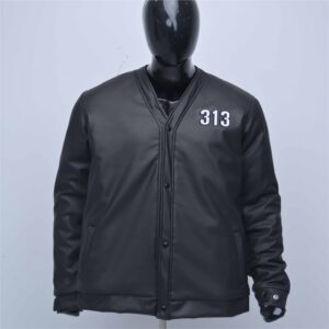 Custom Leather Bomber Jacket With Back Embroidery
