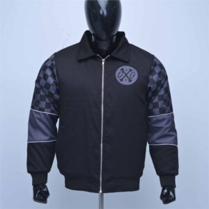 Customized men’s jacket with embroidery logos  Cotton PC material