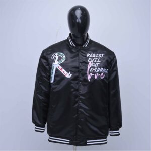 Premium Satin Bomber Jacket With Embroidered Logo