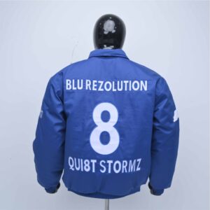 Custom Leather Bomber Jacket With Embroidered Logos