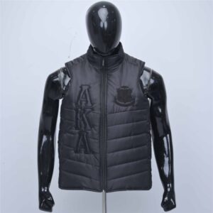 Custom Sleeveless Puffer Vest With Greek Letter Embroidery