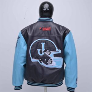 Custom Leather Sleeve Varsity Jacket With Chenille Applique