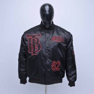 Premium Custom Satin Bomber Jacket With Embroidery And Streetwear Styling