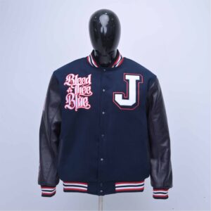 Custom Wool Varsity Jacket With Leather Sleeves