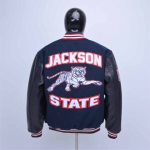 Custom Wool Varsity Jacket With Leather Sleeves