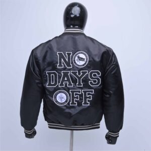 Customized satin jackets with applique embroidered patches