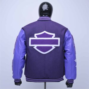 Customized varsity jacket with chenille embroidery Wool body leather sleeves Inside custom quilting lining