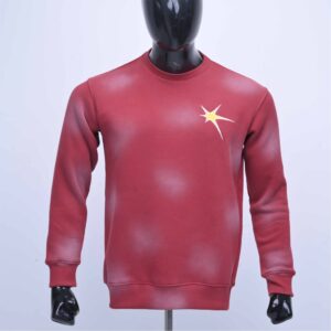 Premium Quality Winter Mens Sweatshirt with Custom Logo Front Chest Embroidery Acid Wash Cotton Fleece Eco-Friendly