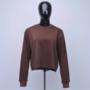 Premium High Quality Woven 100% Cotton Fleece Streetwear Crop Top Sweatshirts for Autumn Outfits and Women